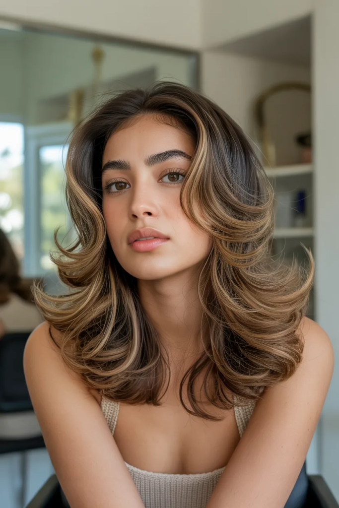 Brushed-Out Glam Waves