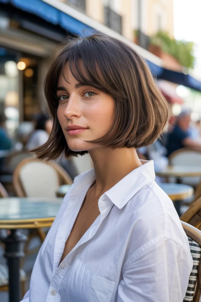Classic French Bob with Light Bangs