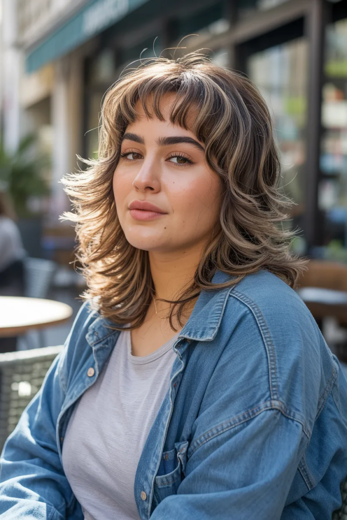 Textured Shag with Curtain Bangs