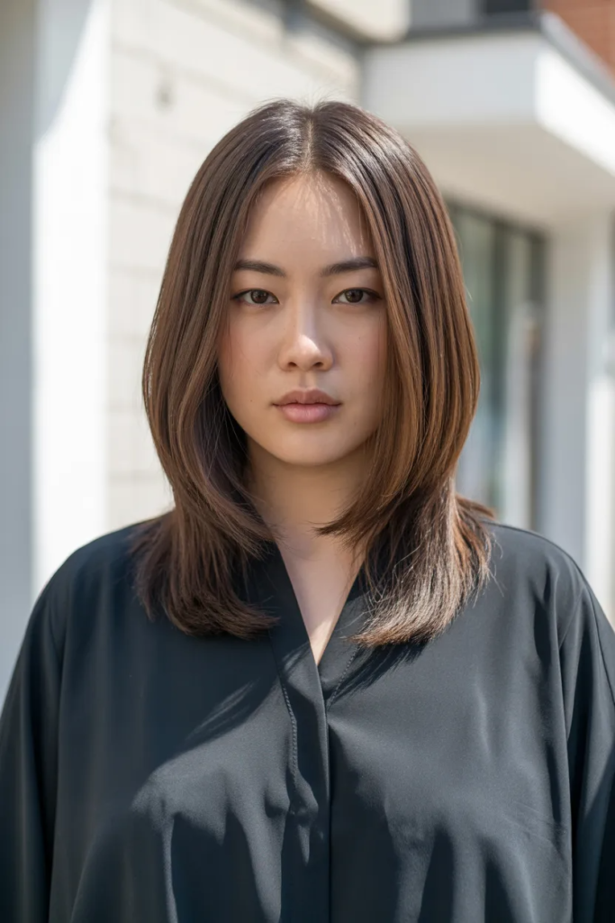 Straight Medium Cut with Middle Part