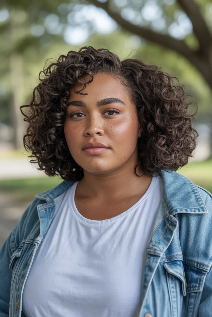 Curly Shoulder-Length Cut