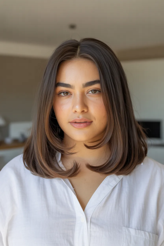Sleek Lob with Tucked Ends