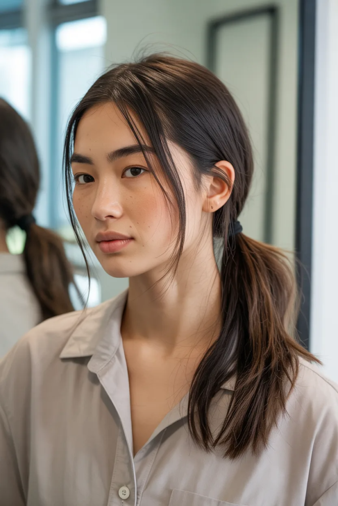 Sleek Front Messy Ponytail