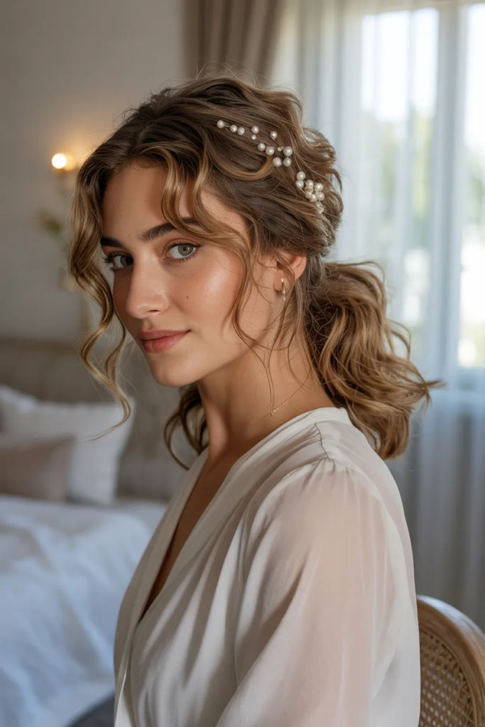 Messy Ponytail for Weddings