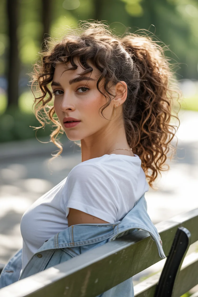 Messy Curly Ponytail