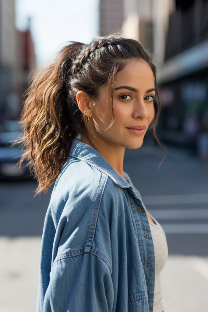 Messy Ponytail with Braided Detail