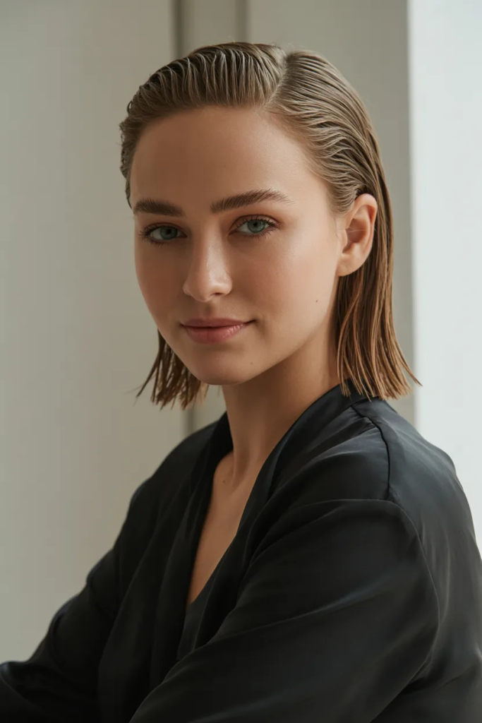 Slick Back Straight Hair