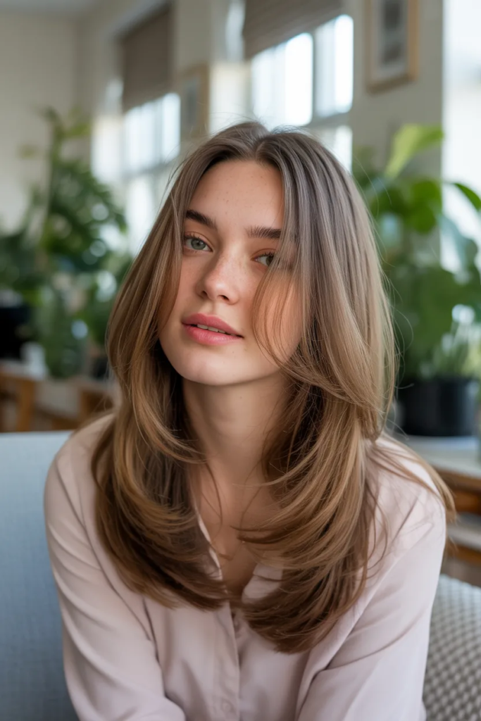 Straight Hair with Soft Face-Framing Layers