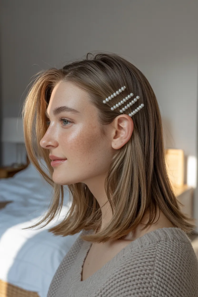 Straight Hair with Hair Accessories