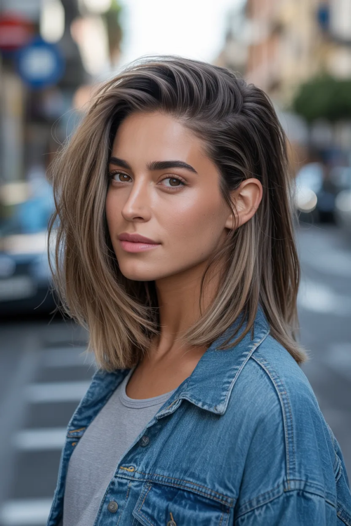 Straight Hair with Deep Side Part