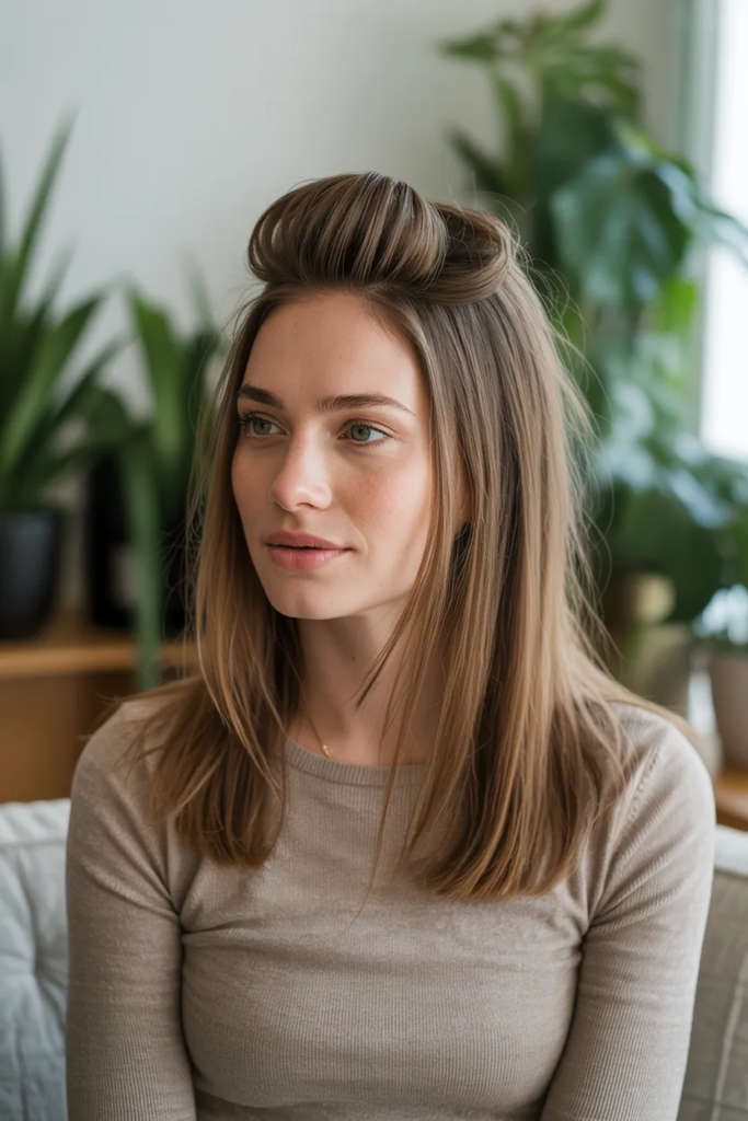 Straight Hair with Minimal Bouffant