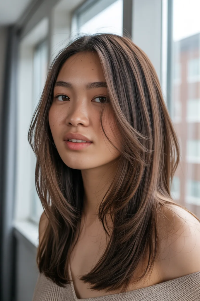 Straight Hair with Subtle Layers Throughout