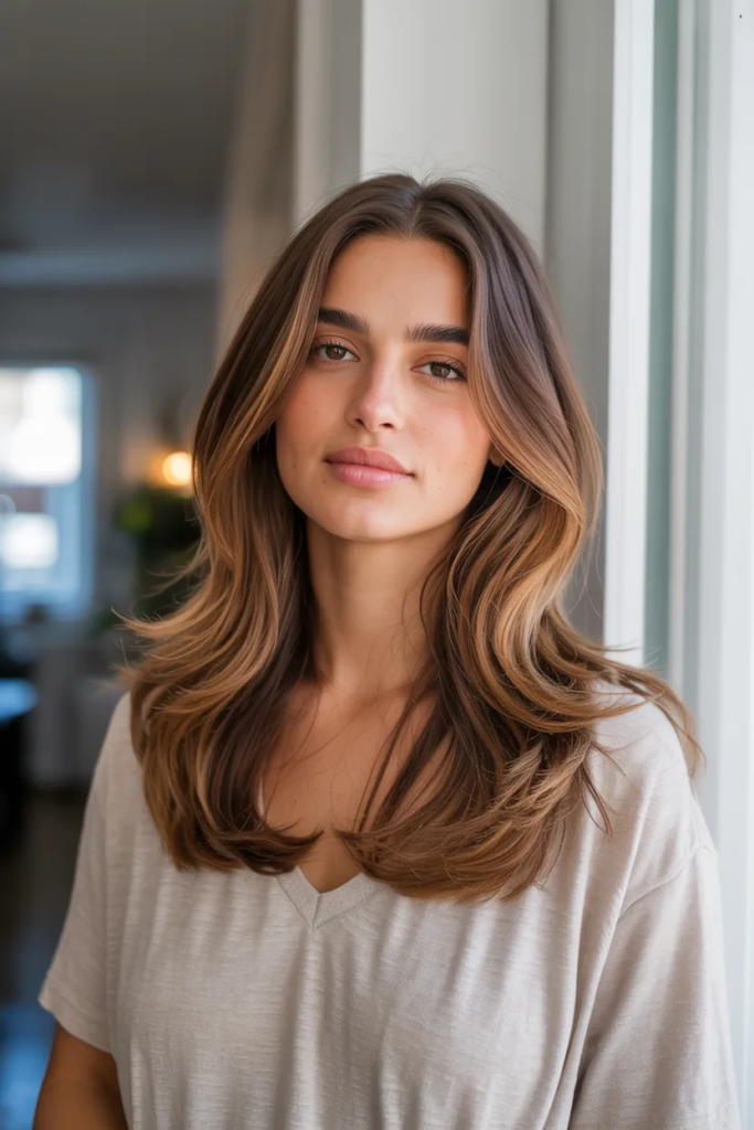 Soft Caramel Balayage on Brown Hair