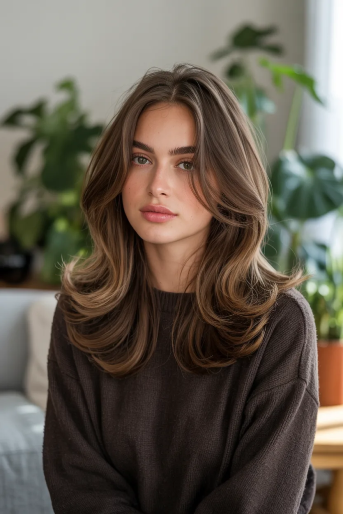 Chocolate Brown Balayage with Dimension