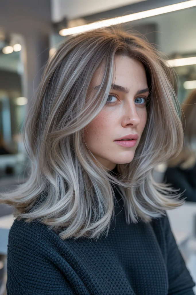 Silver Ash Balayage for a Modern Edge