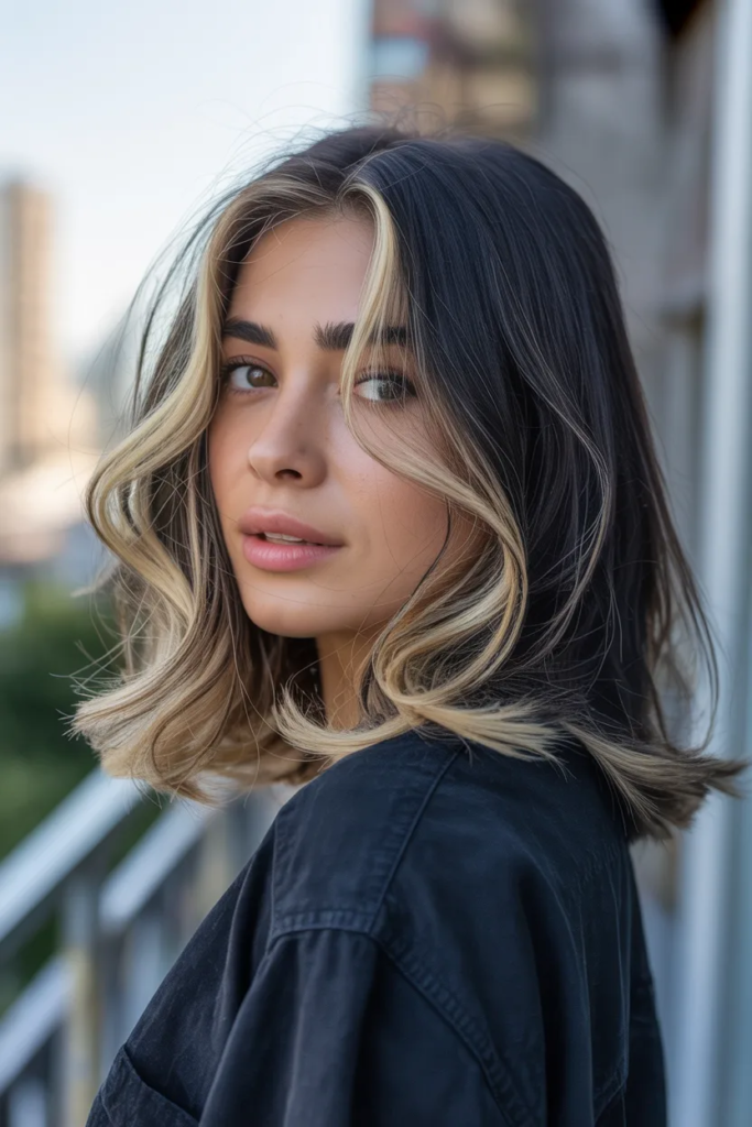 Blonde Balayage on Black Hair