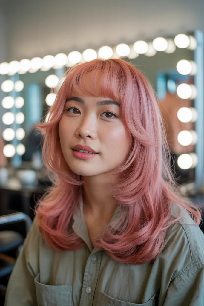 Pink Hair with Bangs