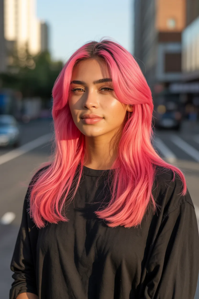 Bright Neon Pink Hair