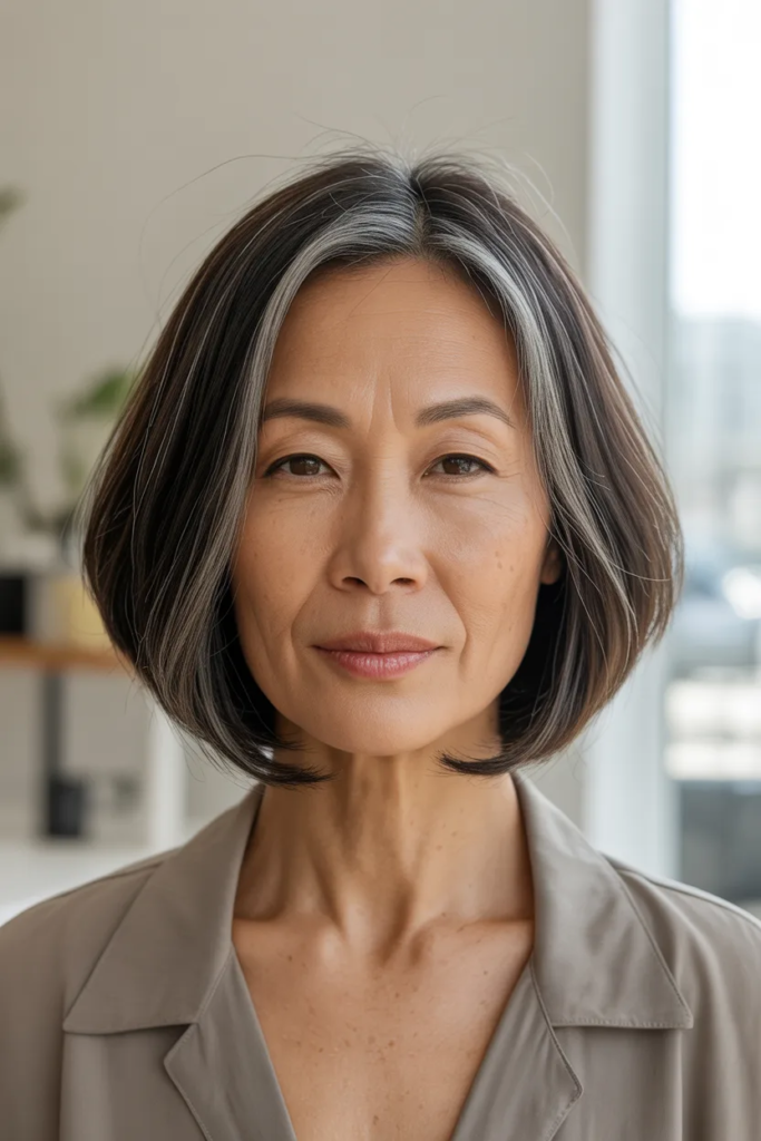 Chin-Length Bob Haircut That Creates a Clean and Sophisticated Look