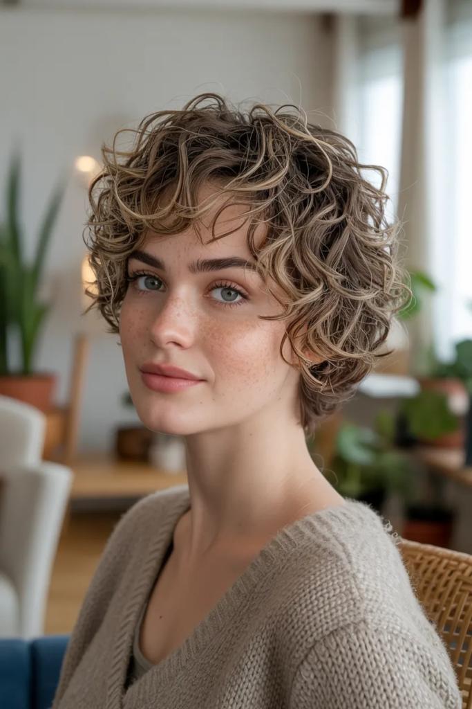 Short Shaggy Curly Cut