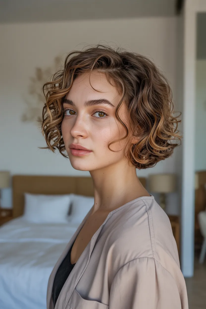 Curly Lob with Face-Framing Layers