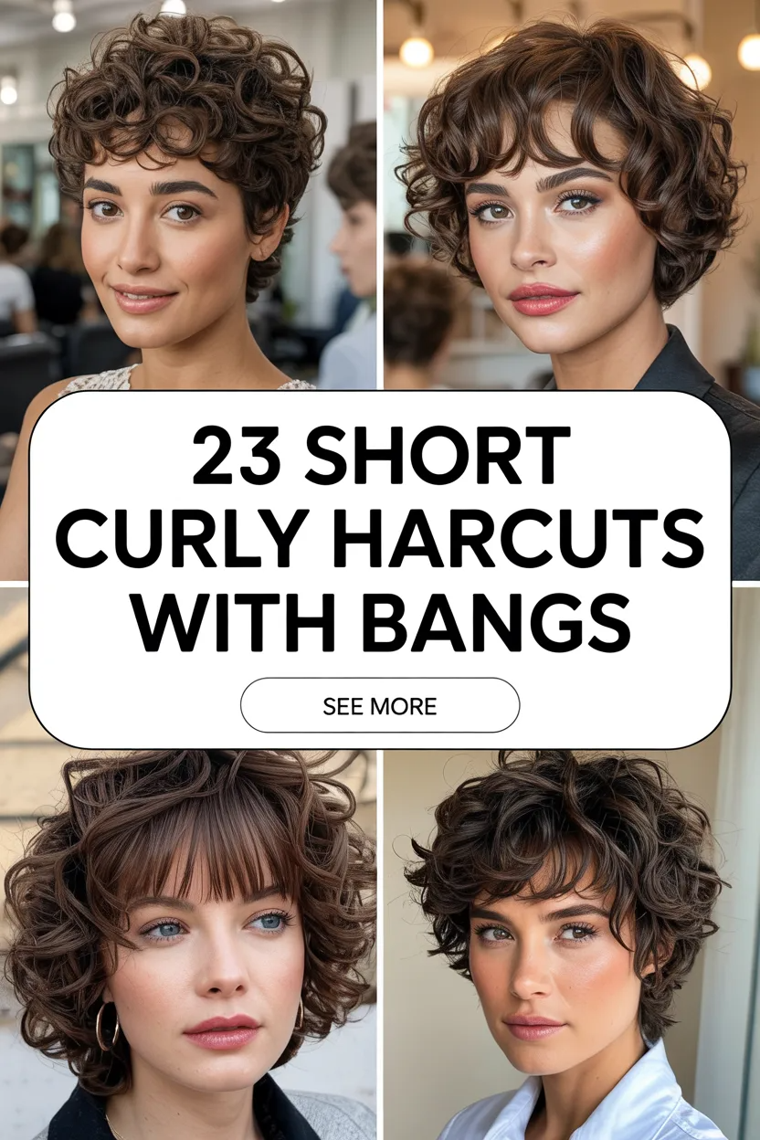 Short Curly Haircuts with Bangs