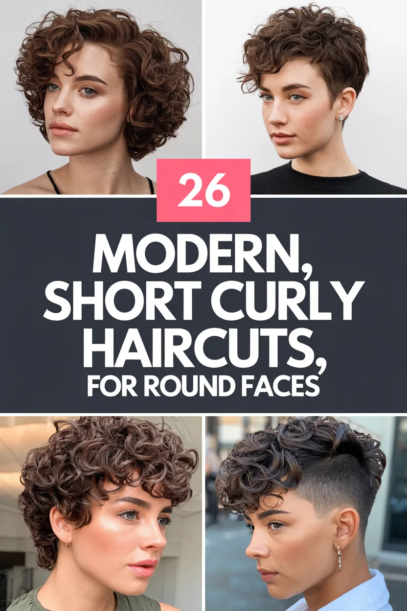 Short Curly Haircuts for Round Faces