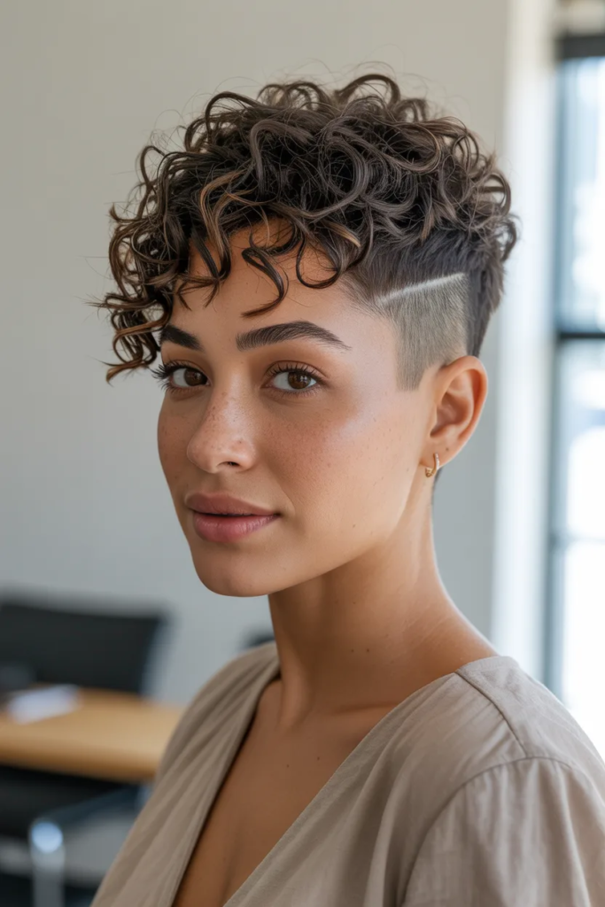 Curly Pixie with Undercut