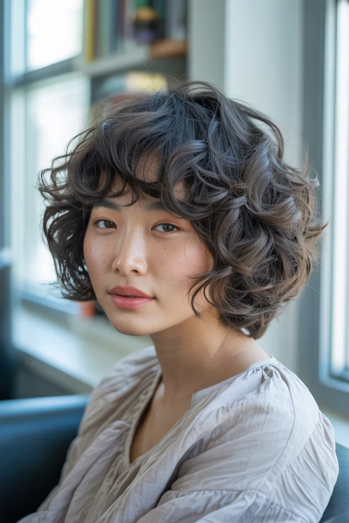Soft Curly Shag with Fringe