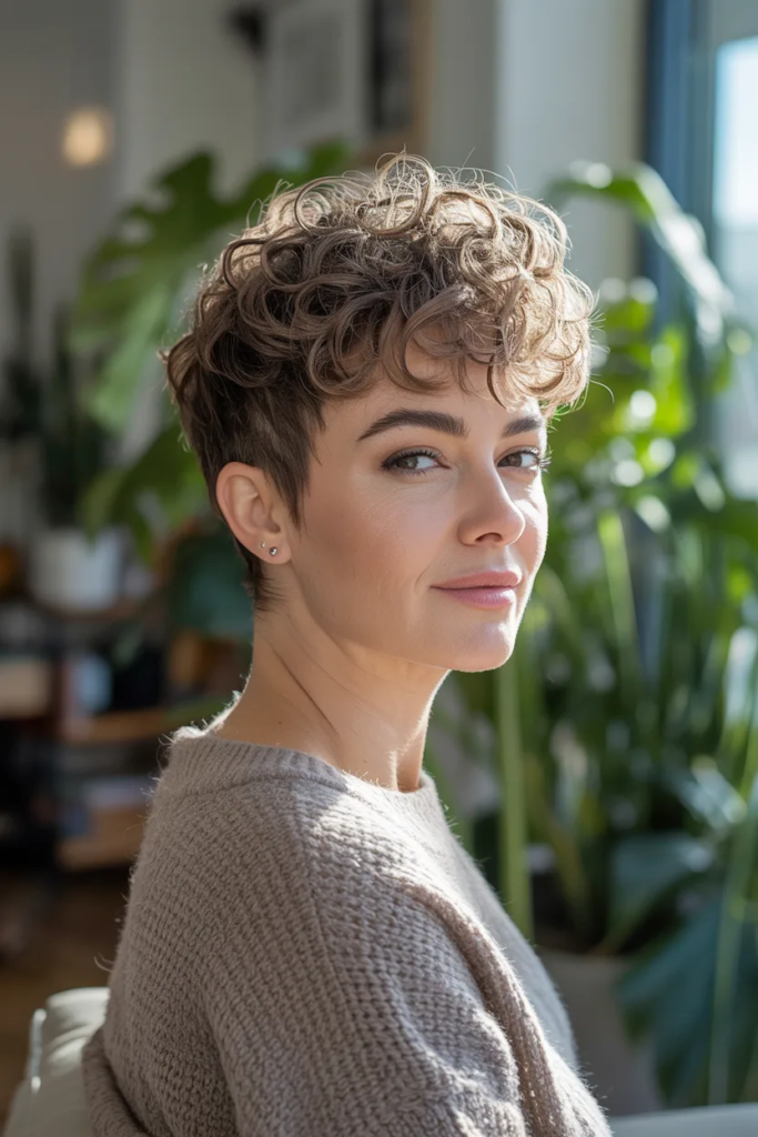 Curly Pixie with Soft Texture