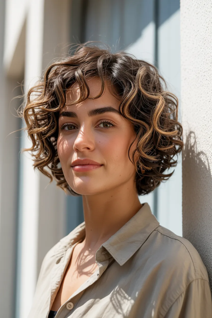 Short Curly Bob with Subtle Layers