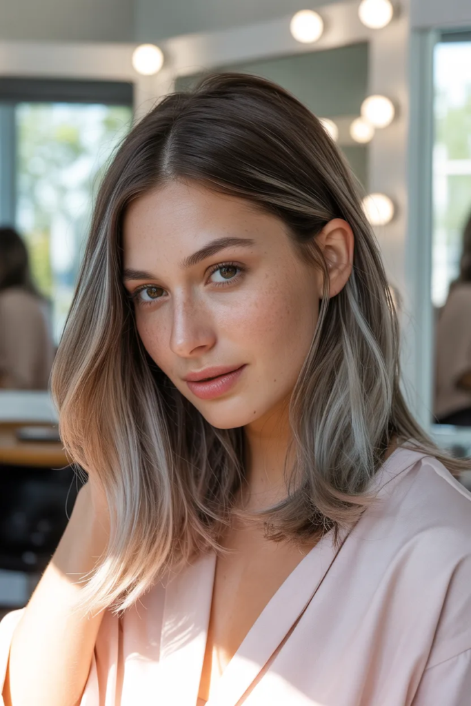 Ash Brown with Silver Highlights