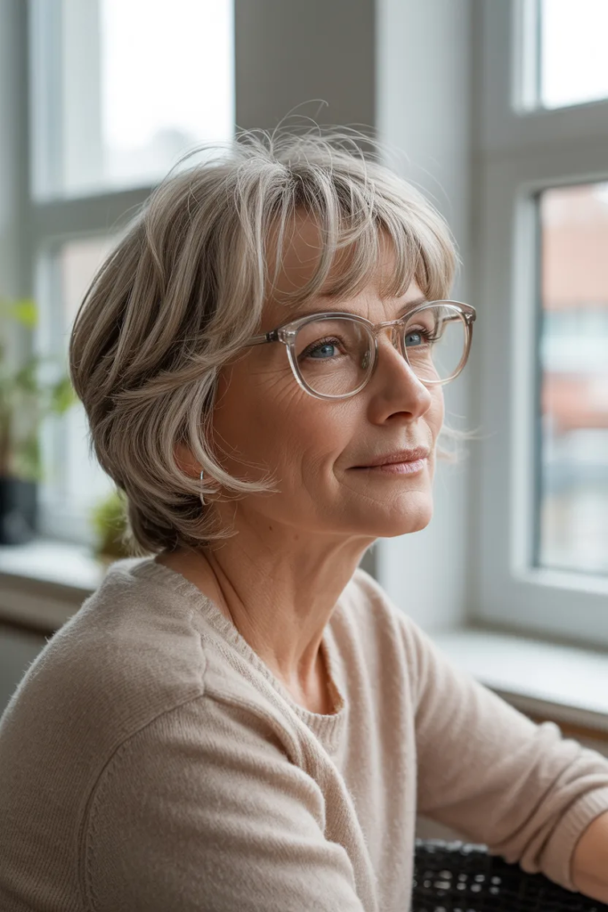 Classic Short Shag with Wispy Bangs