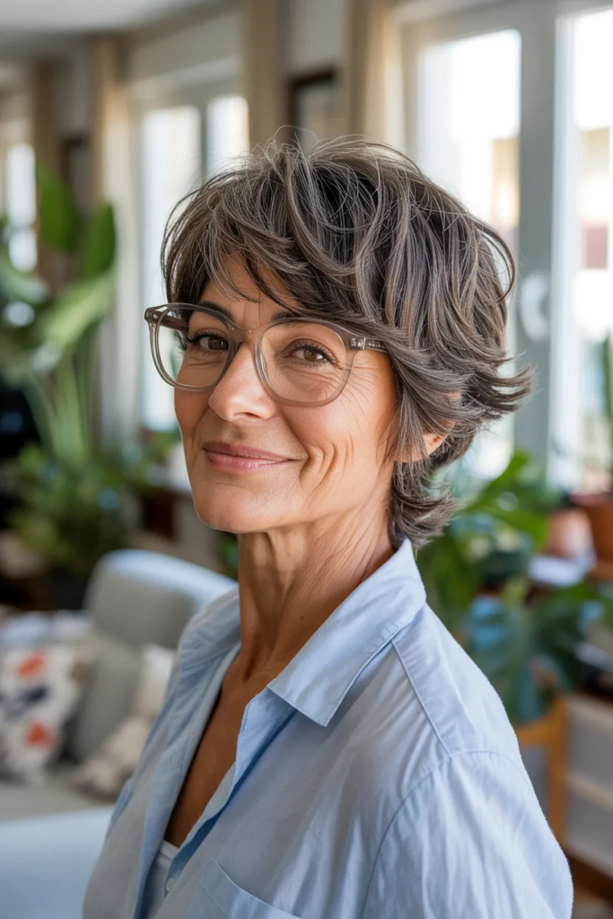Feathered Shag with Side-Swept Layers