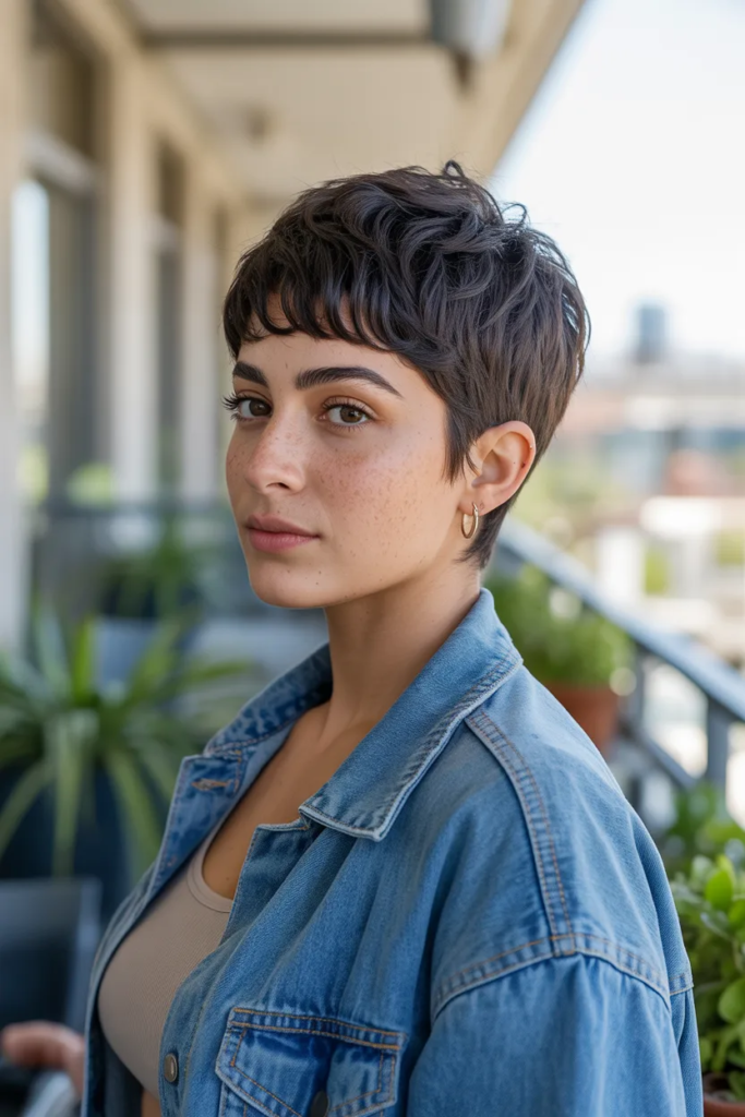 Short Shaggy Pixie for Round Faces