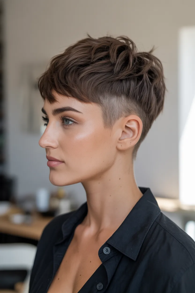 Edgy Undercut Shaggy Pixie