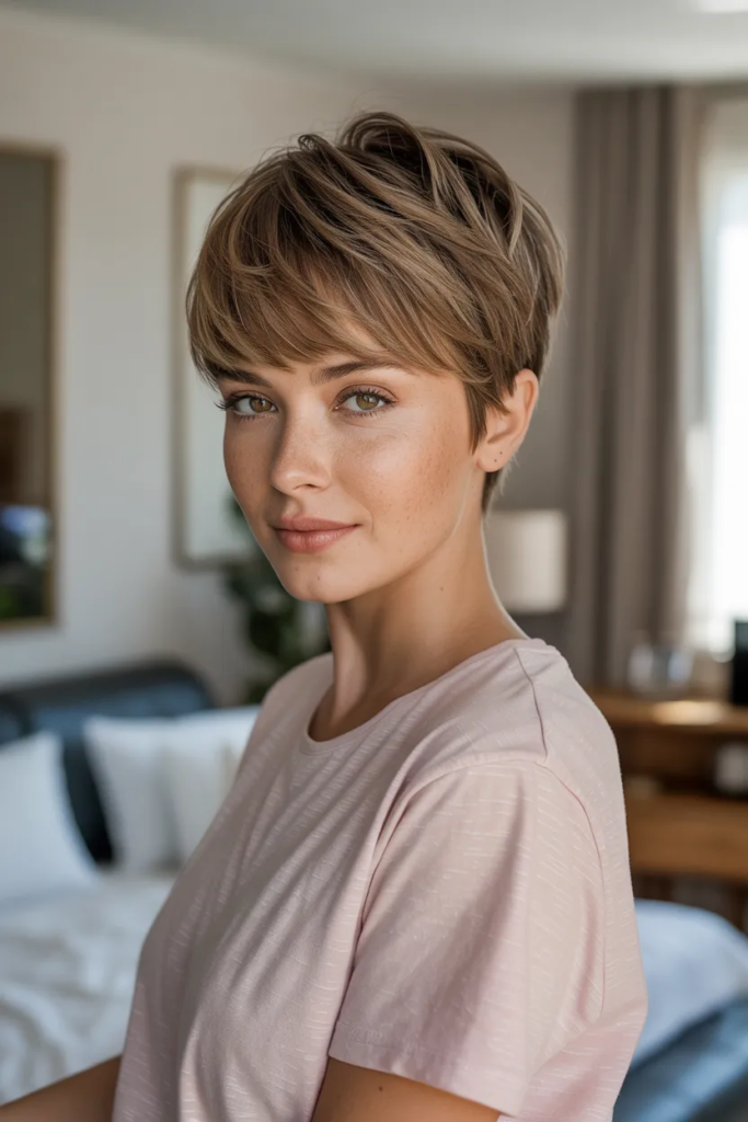 Short Shaggy Pixie with Side Bangs