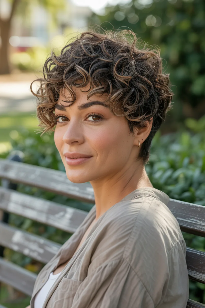 Short Curly Shaggy Pixie