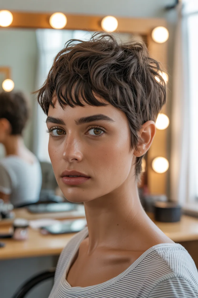 Short Shaggy Pixie with Chunky Bangs