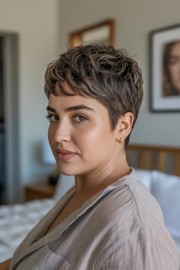 Textured Pixie for Thick Hair