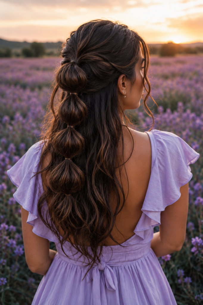 Half Up Bubble Ponytail