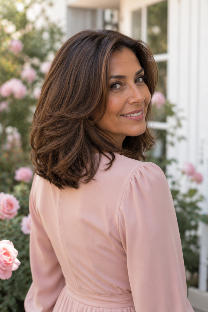 Shoulder-Length Hair with Rich Brunette Tones