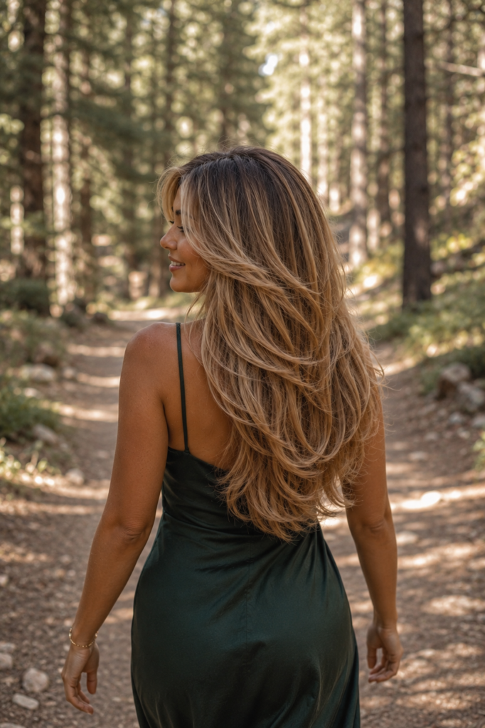Center-Part Glam Layers