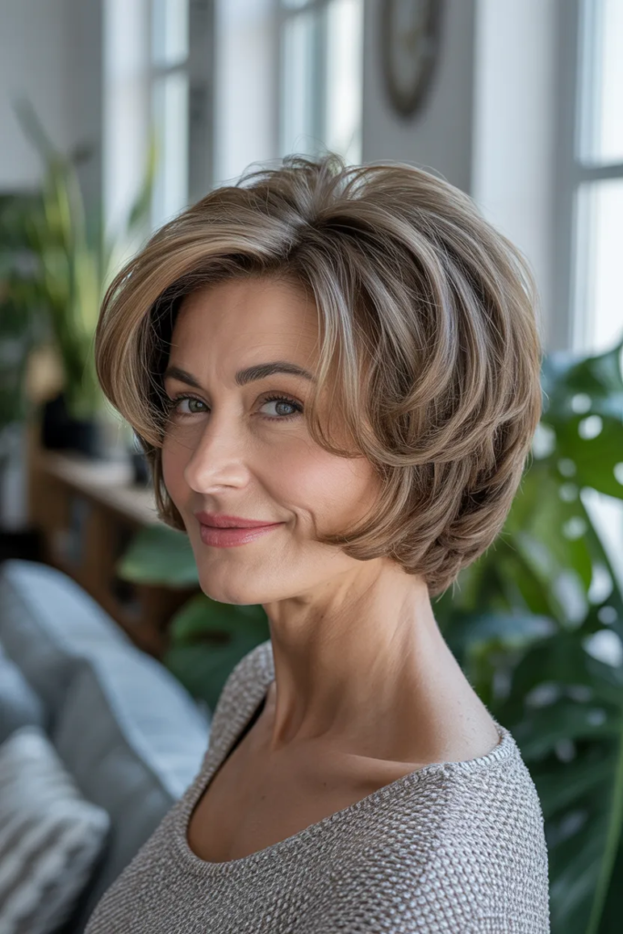 Layered Bob for Mature Women