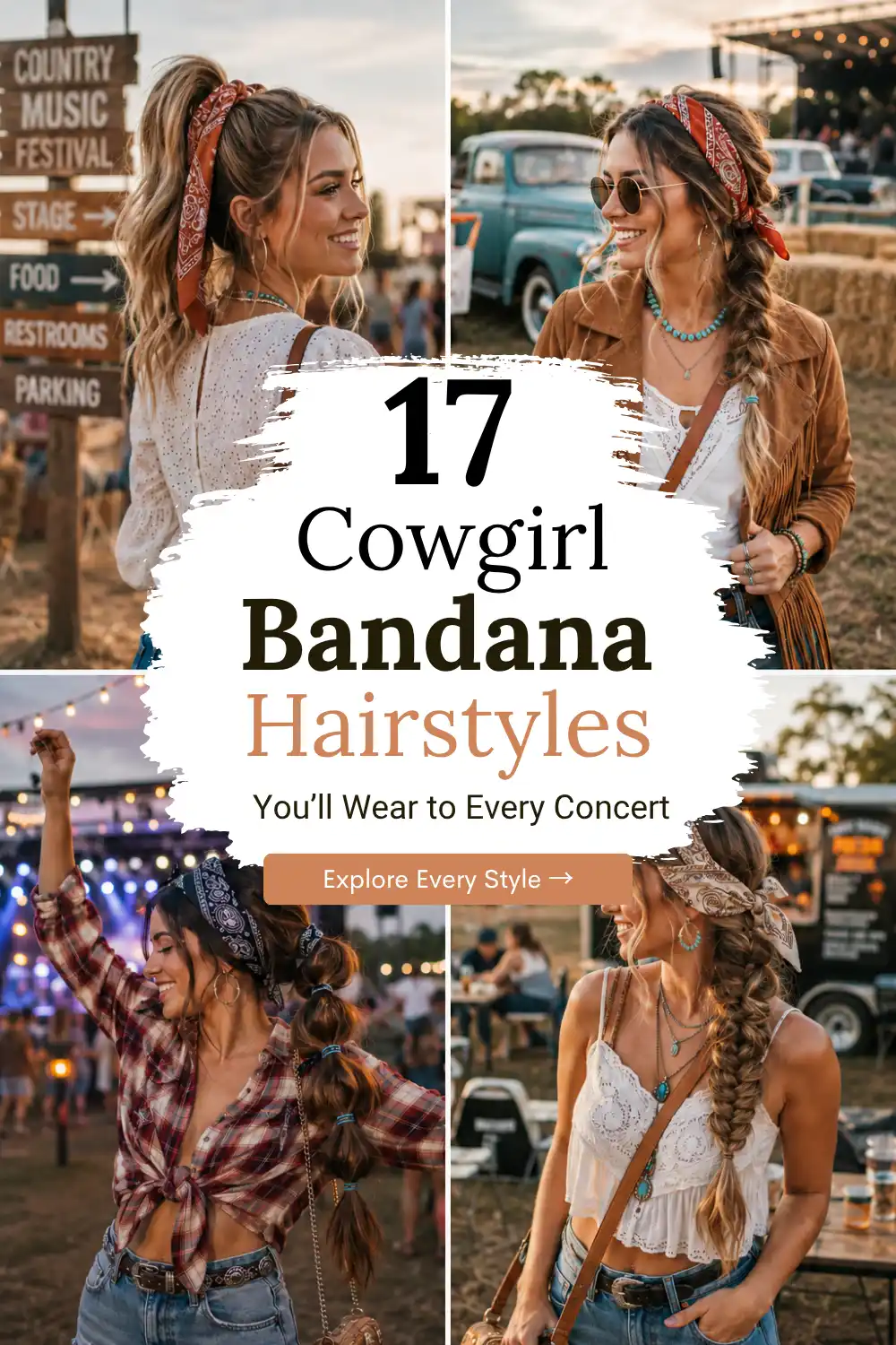 Cowgirl Bandana Hairstyles