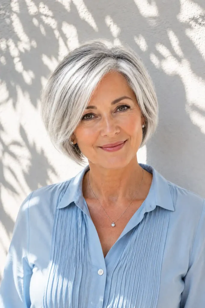 Chic Short Silver Bob