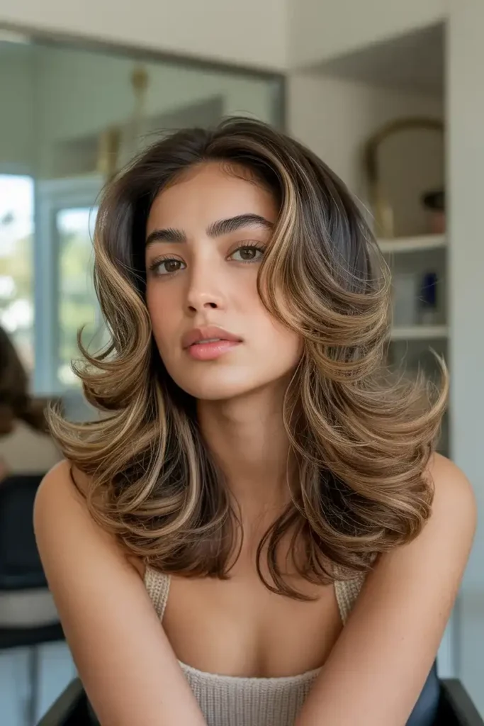 Brushed-Out Glam Waves
