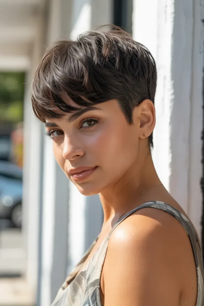 Short Pixie with Long Fringe