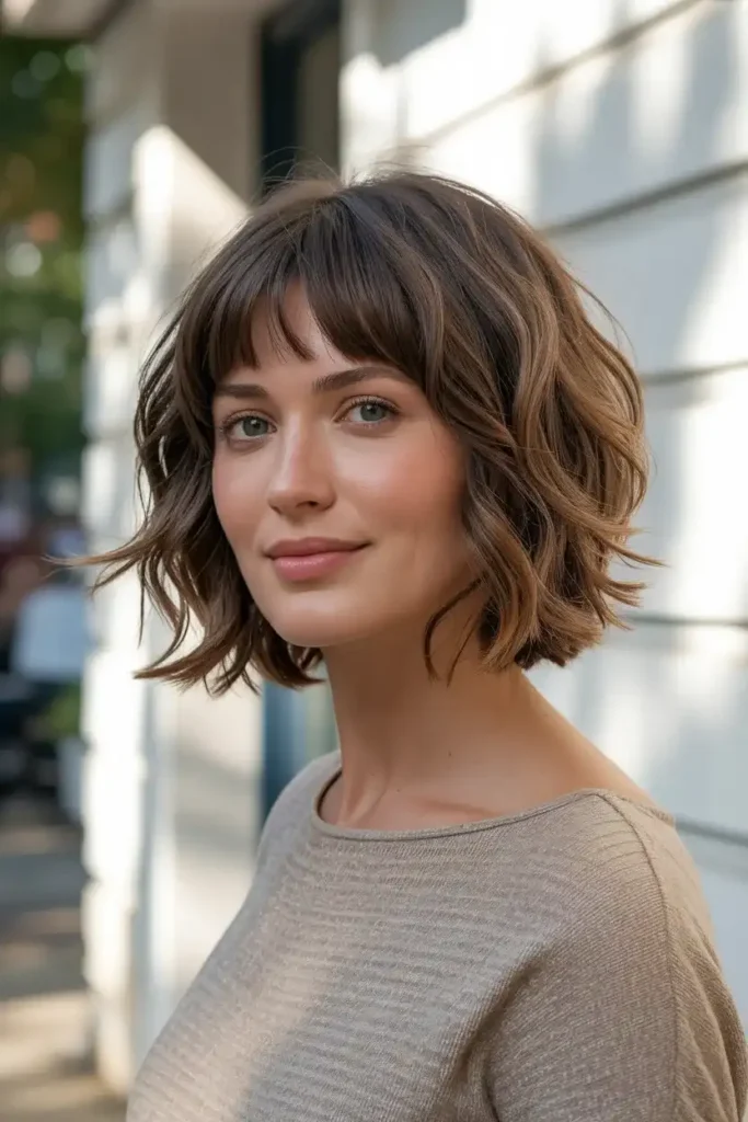 Choppy Lob with Curtain Bangs