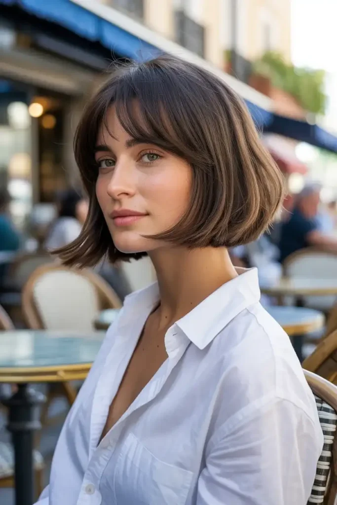 Classic French Bob with Light Bangs